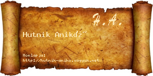 Hutnik Anikó névjegykártya